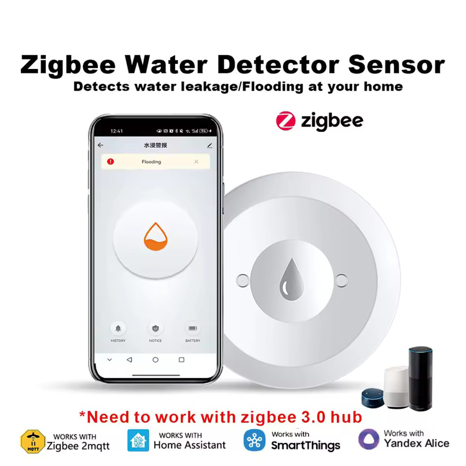 Water Alarm Sensor - Работает с датчиком воды Tuya ZigBee